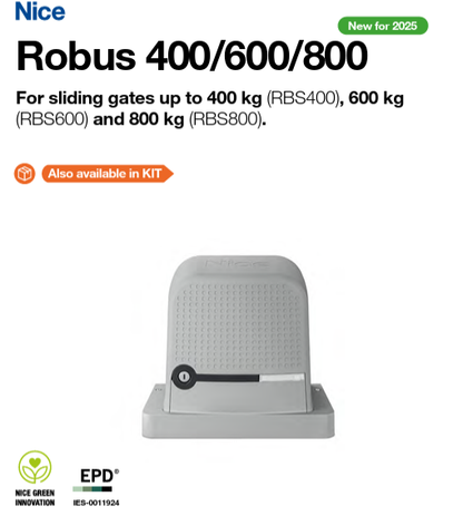 Nice Robus 600 – 600 KG Sliding Gate Motor